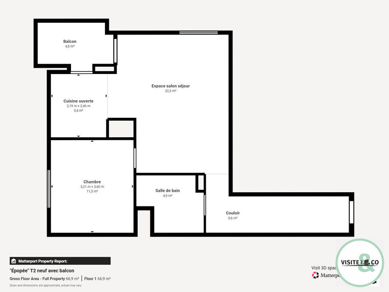 Appartement - 52 m² - 2 pièces