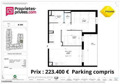 Appartement - 62 m² - 3 pièces