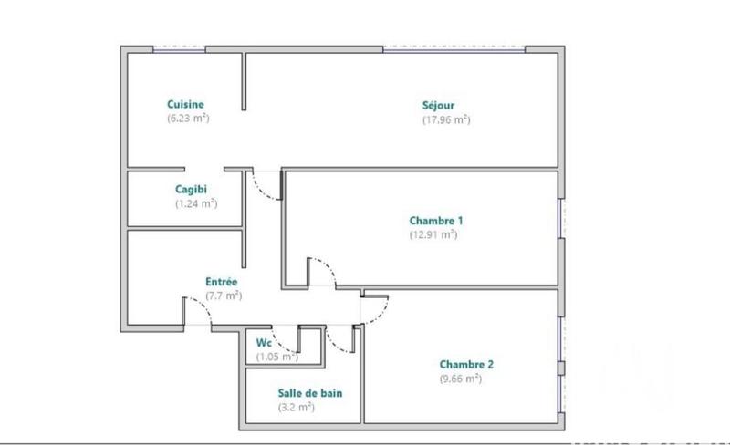Appartement - 60 m² - 3 pièces