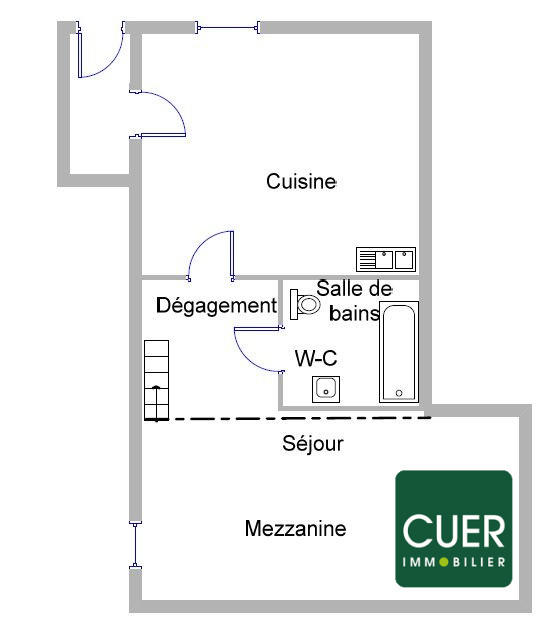 Appartement - 26 m² - 1 pièce