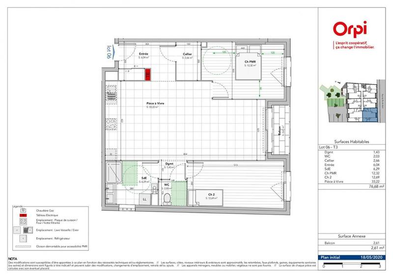 Appartement - 76 m² - 3 pièces