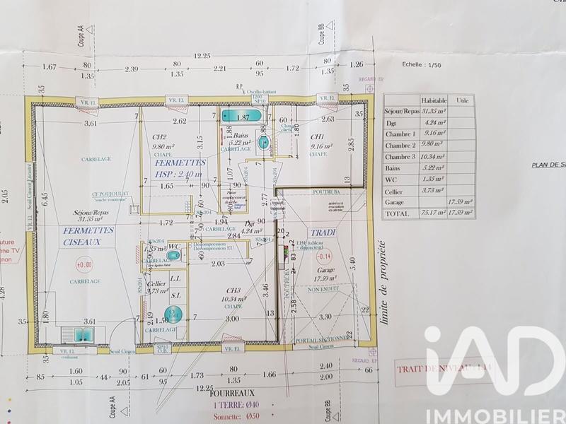 Maison - 75 m² - 4 pièces