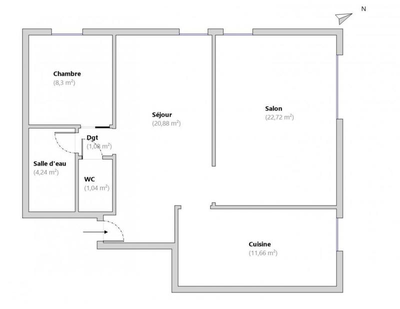 Bureau - 70 m² - 3 pièces