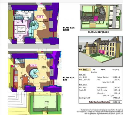 Appartement - 48 m² - 2 pièces