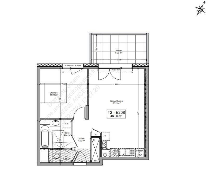 Appartement - 46 m² - 2 pièces