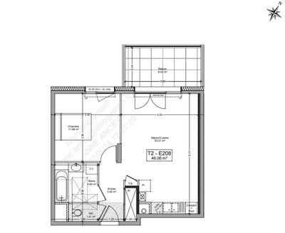 Appartement - 46 m² - 2 pièces