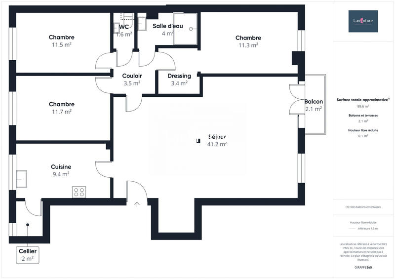Appartement - 99 m² - 4 pièces