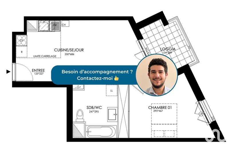 Appartement - 44 m² - 2 pièces