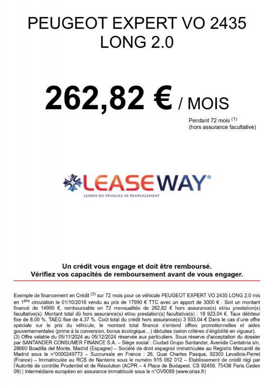 Peugeot Expert Fg Long 2.0 Bluehdi 120ch Premium Pack s&amp;S