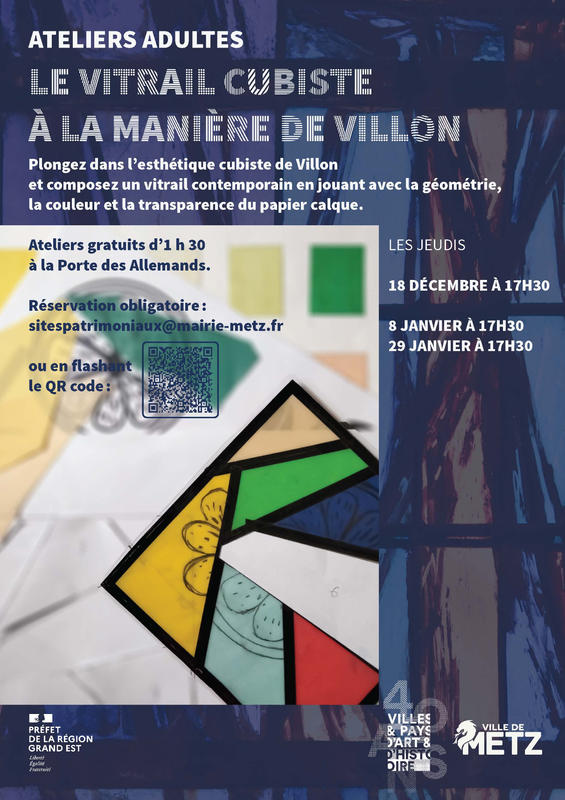 Ateliers adultes - le vitrail cubiste à la manière de Villon