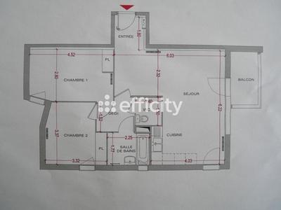 Appartement - 64 m² - 3 pièces