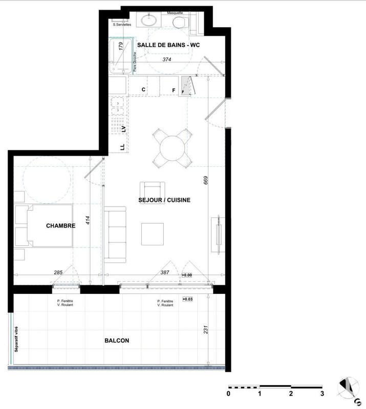 Appartement - 43 m² - 2 pièces