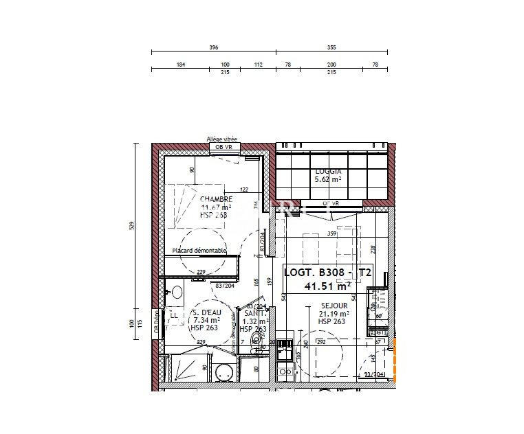 Appartement - 42 m² - 2 pièces
