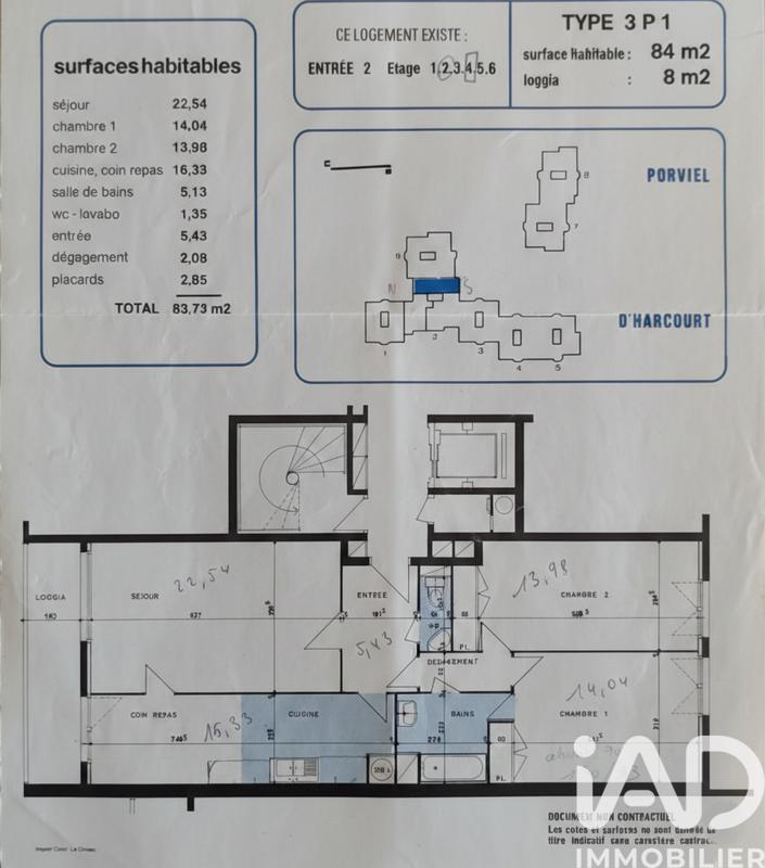 Appartement - 83 m² - 3 pièces
