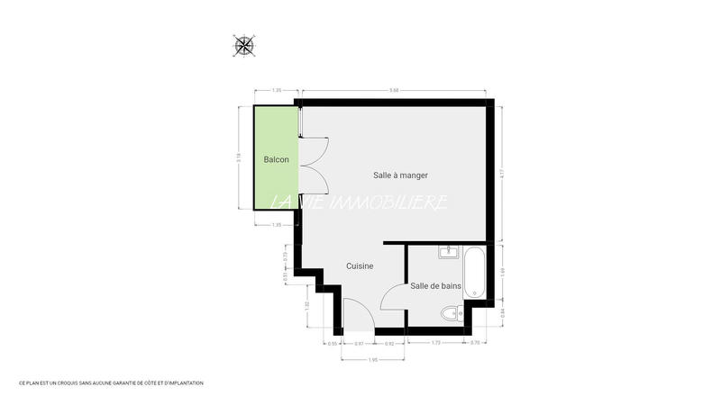 Appartement - 35 m² - 1 pièce