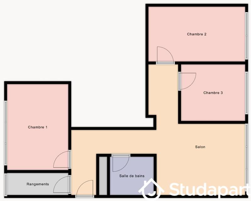 Chambre - 14 m² - 1 pièce