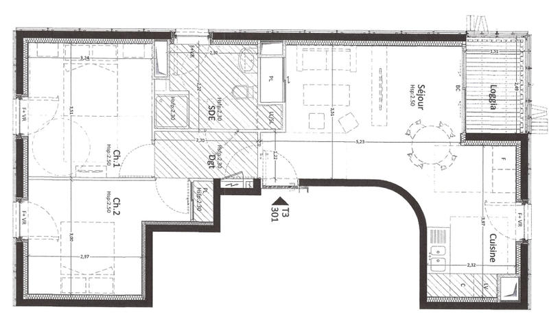 Appartement - 58 m² - 3 pièces