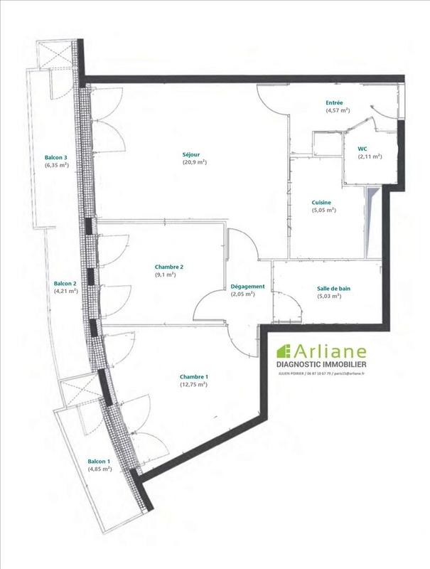 Appartement - 62 m² - 3 pièces