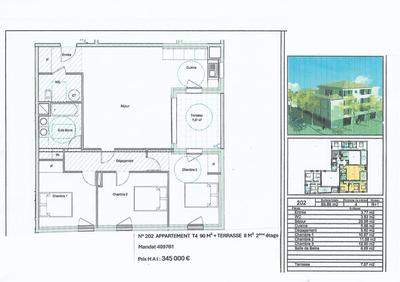 Appartement - 90 m² - 4 pièces
