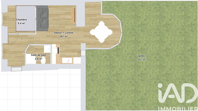 Appartement - 35 m² - 1 pièce