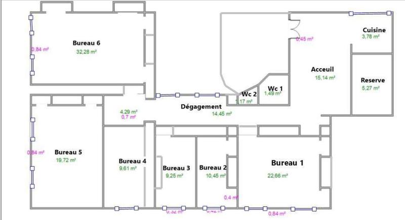 Bureau - 150 m² - 6 pièces