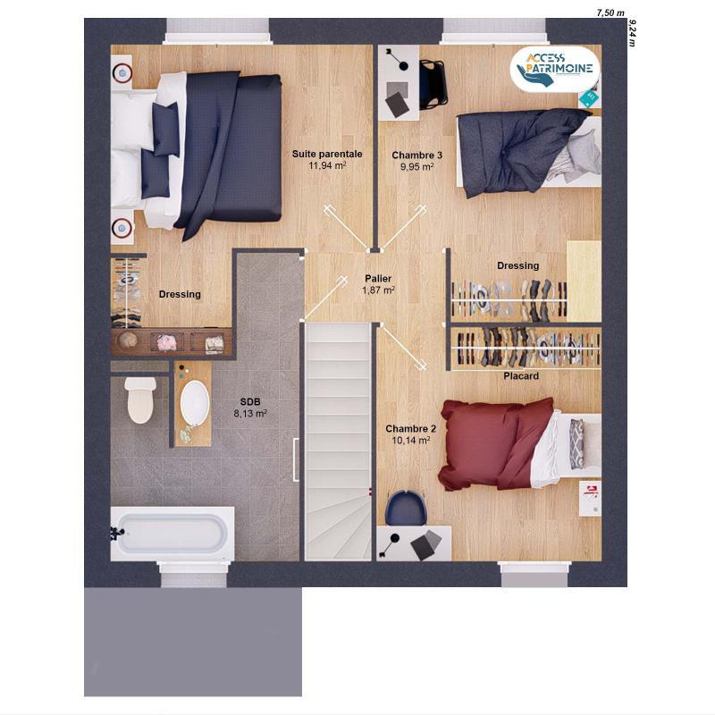 Maison - 77 m² - 5 pièces