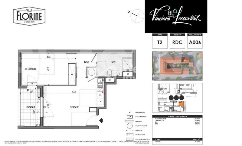 Appartement - 39 m² - 2 pièces