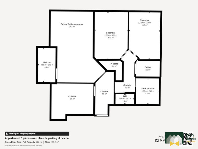 Appartement - 73 m² - 3 pièces