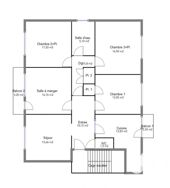 Appartement - 117 m² - 4 pièces