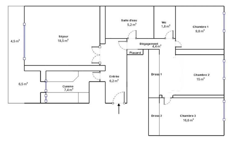Appartement - 85 m² - 4 pièces