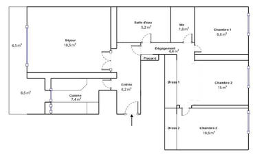 Appartement - 85 m² - 4 pièces