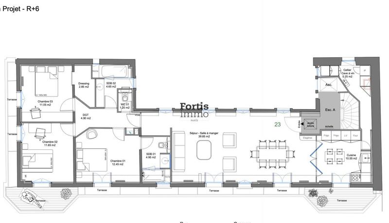 Appartement - 105 m² - 4 pièces