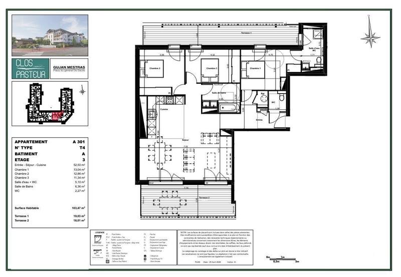 Appartement - 103 m² - 4 pièces