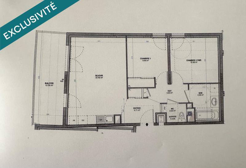 Appartement - 58 m² - 3 pièces