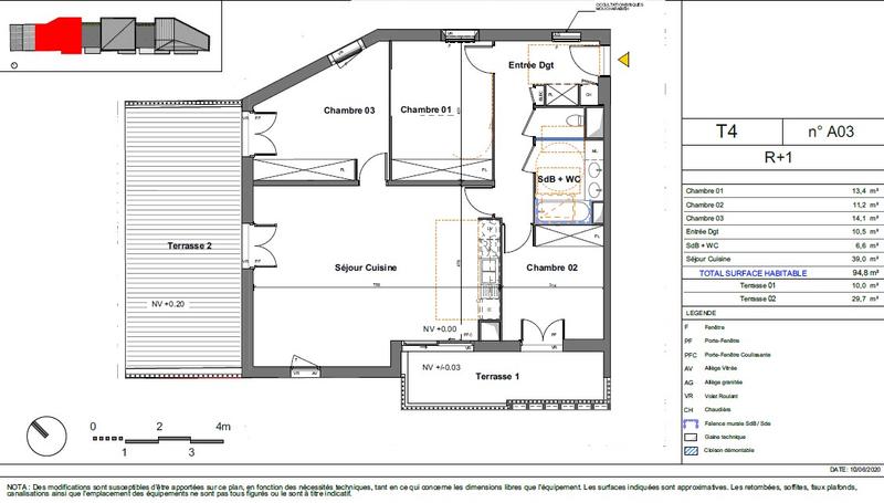 Appartement - 94 m² - 4 pièces