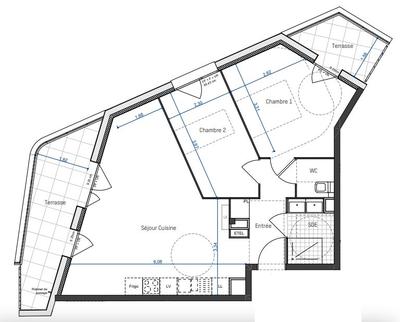 Appartement - 64 m² - 3 pièces