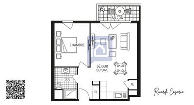 Appartement - 45 m² - 2 pièces