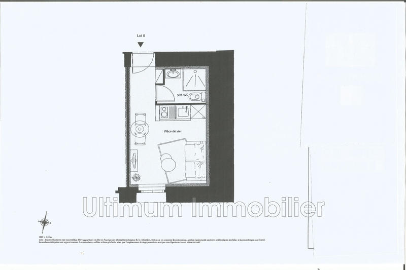 Appartement - 17 m² - 1 pièce