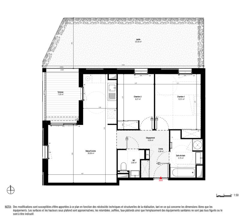 Appartement - 65 m² - 3 pièces