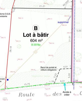 Terrain constructible - 604 m²