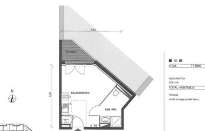 Studio - 22 m² - 1 pièce