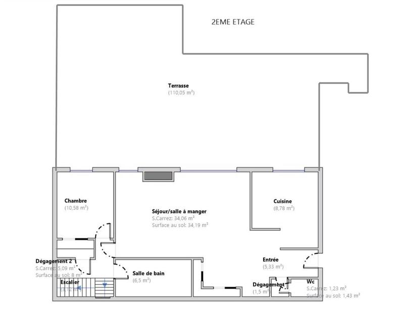 Villa sur toit - 108 m² - 4 pièces