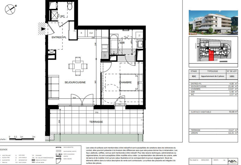 Appartement - 51 m² - 2 pièces