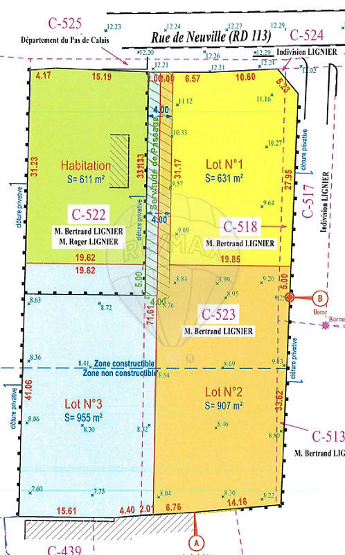 Terrain constructible - 907 m²
