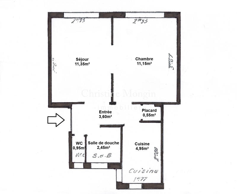 Appartement - 35 m² - 2 pièces