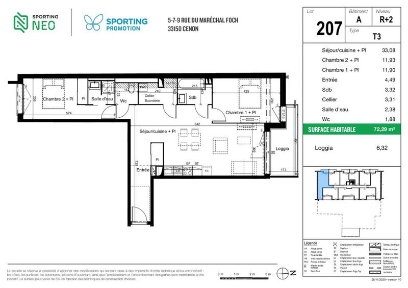 Appartement - 68 m² - 3 pièces