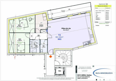 Appartement - 83 m² - 4 pièces