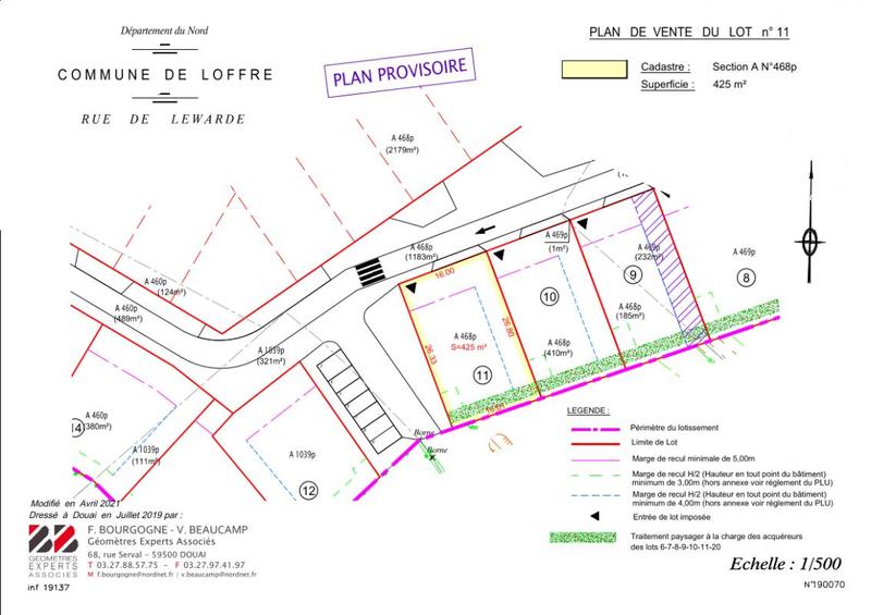 Terrain constructible - 425 m²