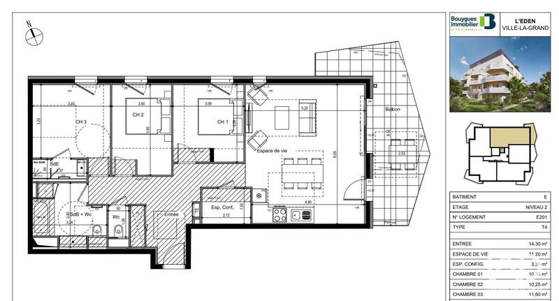 Appartement - 91 m² - 4 pièces