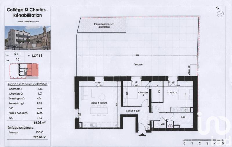 Appartement - 81 m² - 3 pièces